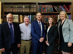 Cal Northern School of Law, Chico - June 2019 Civility Matters Program
Left to right: Marc Lyde (defense counsel panelist); Dick Molin (plaintiff counsel panelist); Stewart Galbraith (moderator); Hon. Tamara L. Mosbarger, Presiding Judge Butte County Superior Court; Letty Litchfield (moderator & 2019 Civility Matters program Co-Chair